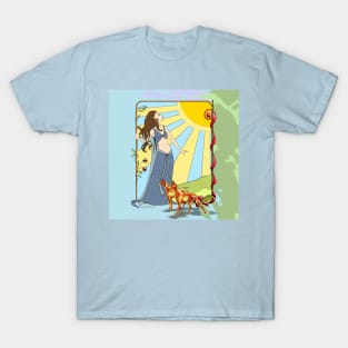 Goddess with two Cirneco Dell'Etna T-Shirt